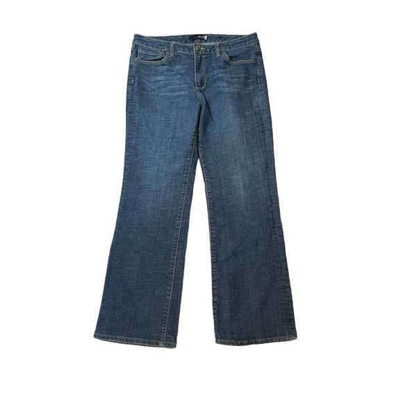 Seven7 Jeans Women's Size 32 Studio Flare Leg Mid Rise Stretch Blue Denim - Picture 2 of 10